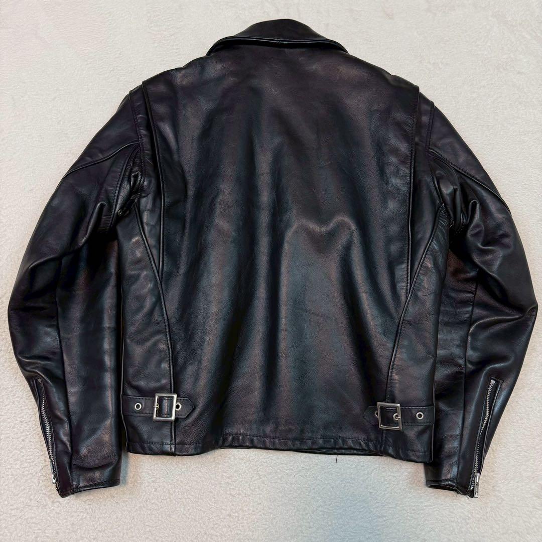 SCHOTT 642 ライダースジャケット USA製 ライナー付 ブラック 襟付