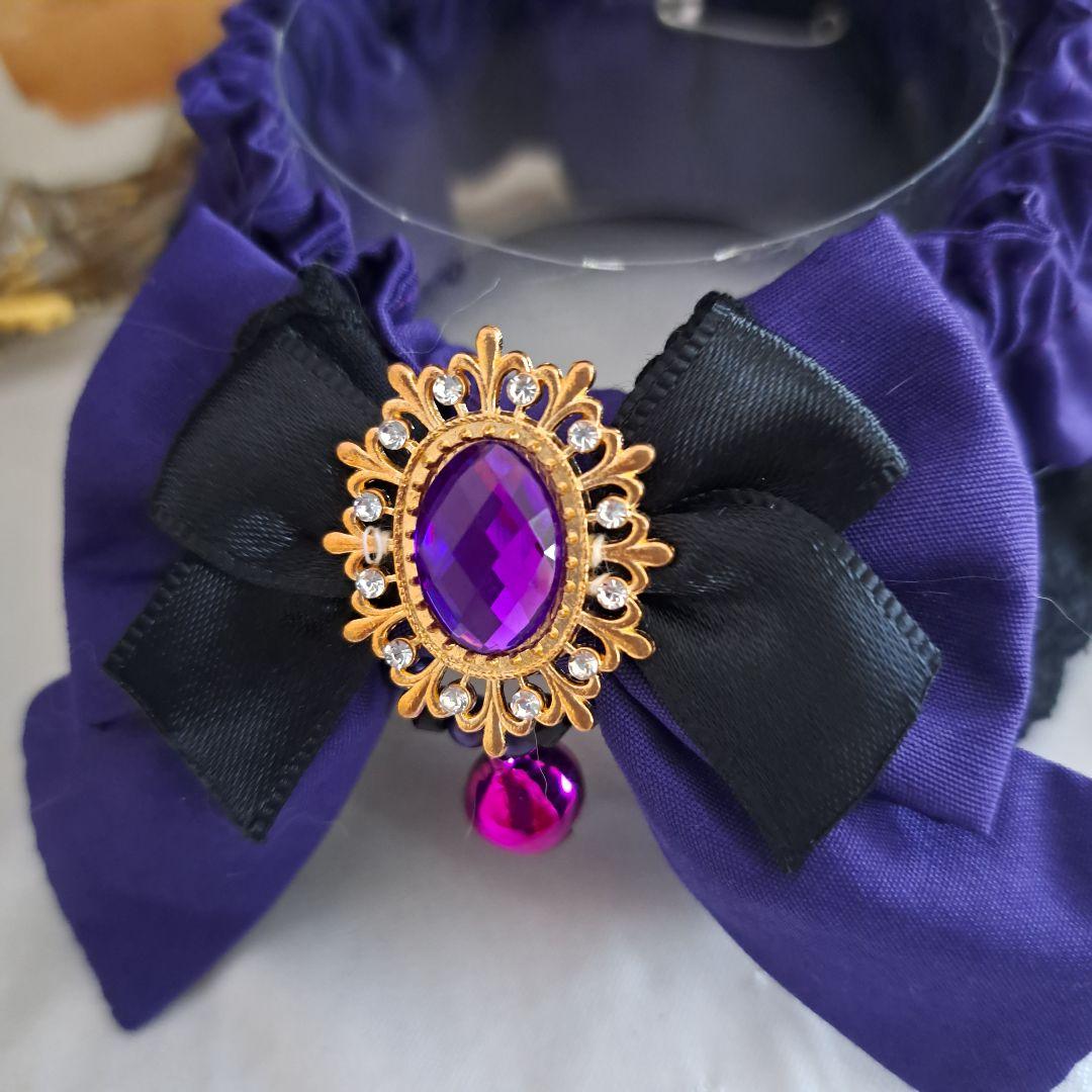 幅広シュシュ、ハロウィン(パープル)わんちゃん猫ちゃん用