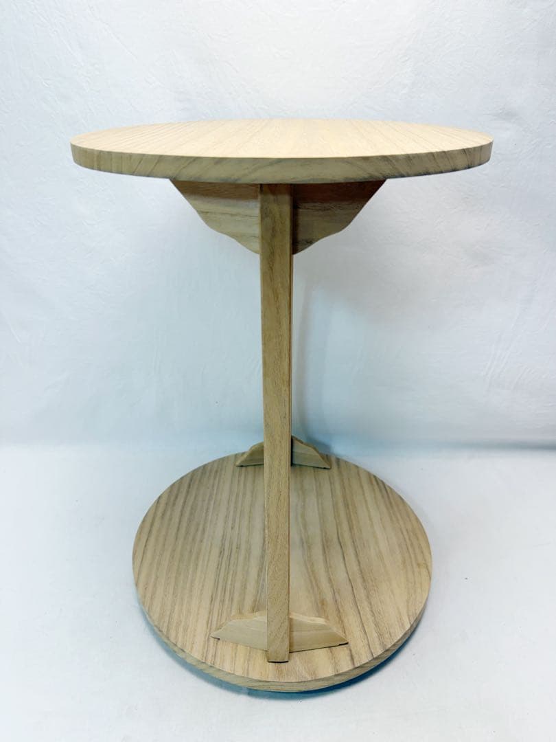 茶道具 休好写し 桐 丸卓 組み立式と 即中斎好 溜塗 小四方棚 2点セット元箱