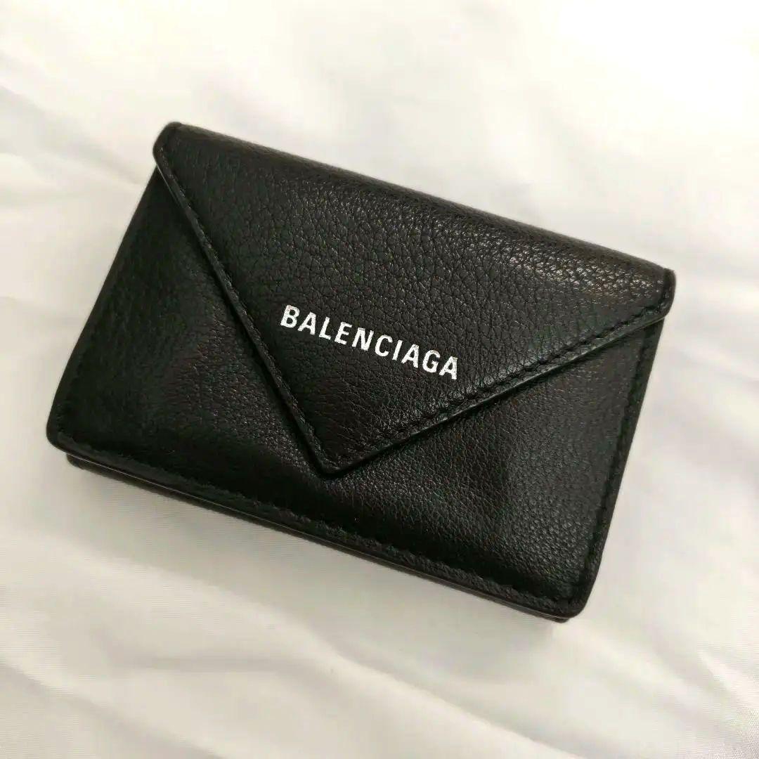 BALENCIAGA ペーパーミニウォレット 折り財布 ブラック