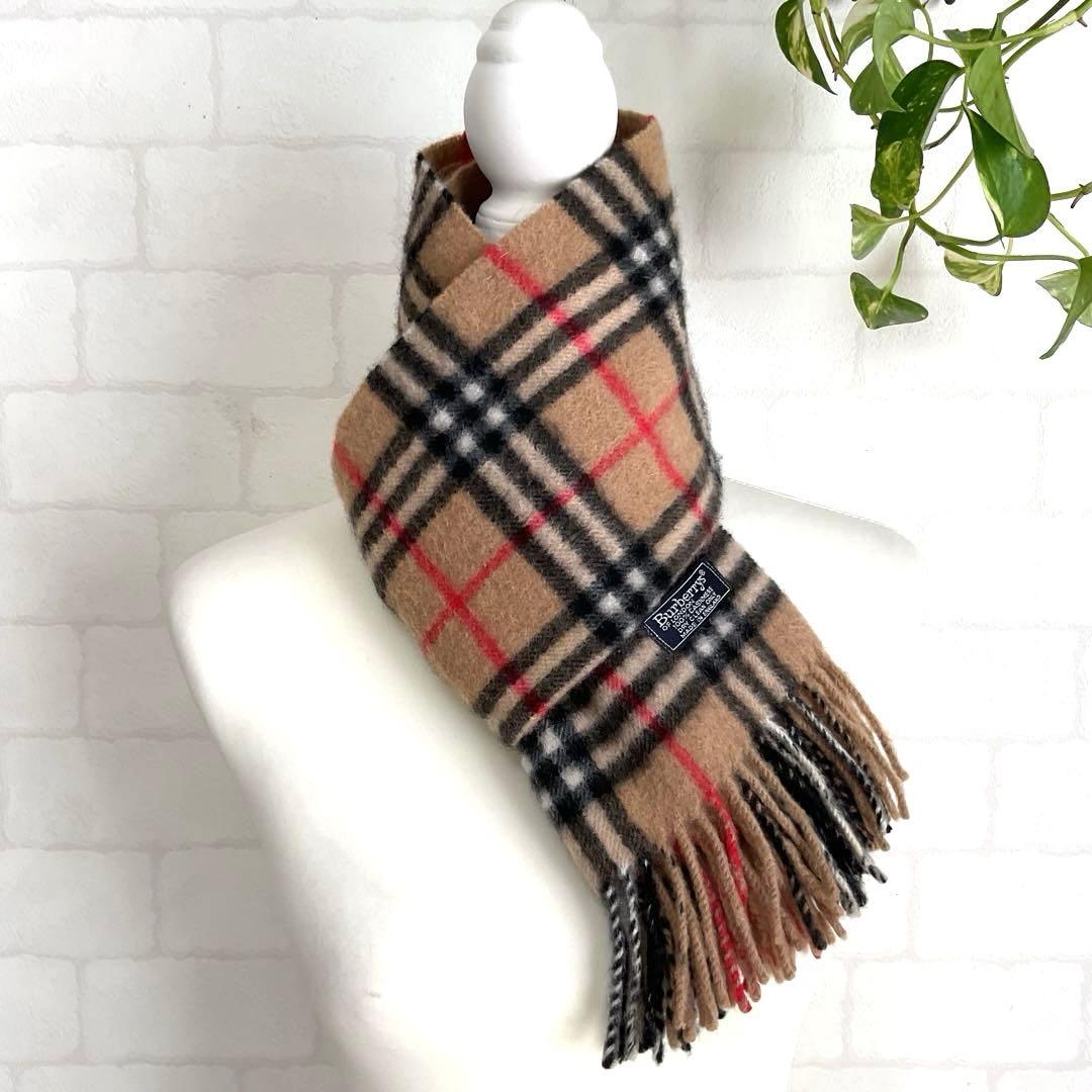 BURBERRY バーバリー マフラー ノバチェック カシミア100% 英国製