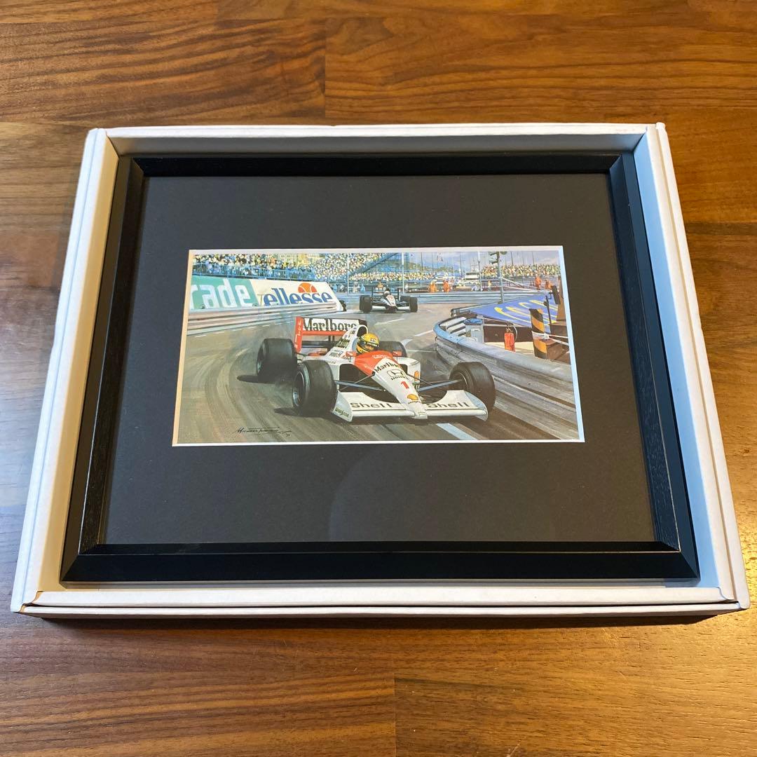 アイルトン・セナ マクラーレン・ホンダ MP4/6 モナコGP イラスト 額装品