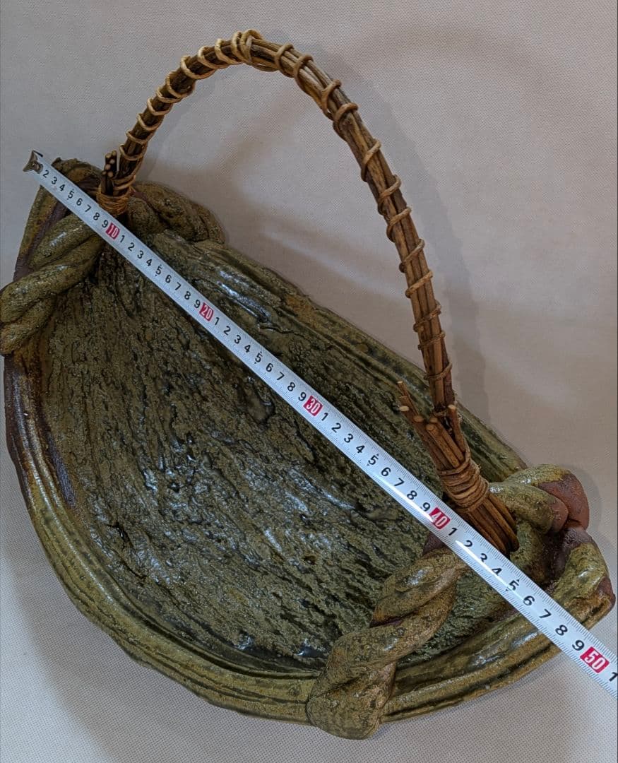 伊賀焼　大型花器　舟形　変形花器　花生け　花瓶　花入れ　フラワーベース　華道