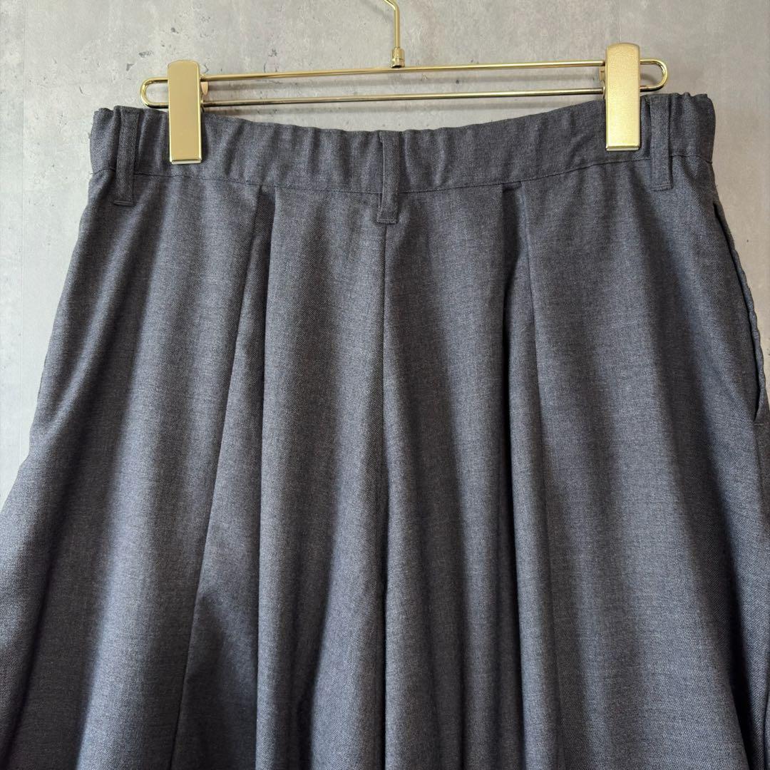 美品　フラボア　FRAPBOIS ウールライクパンツ タックワイドパンツ