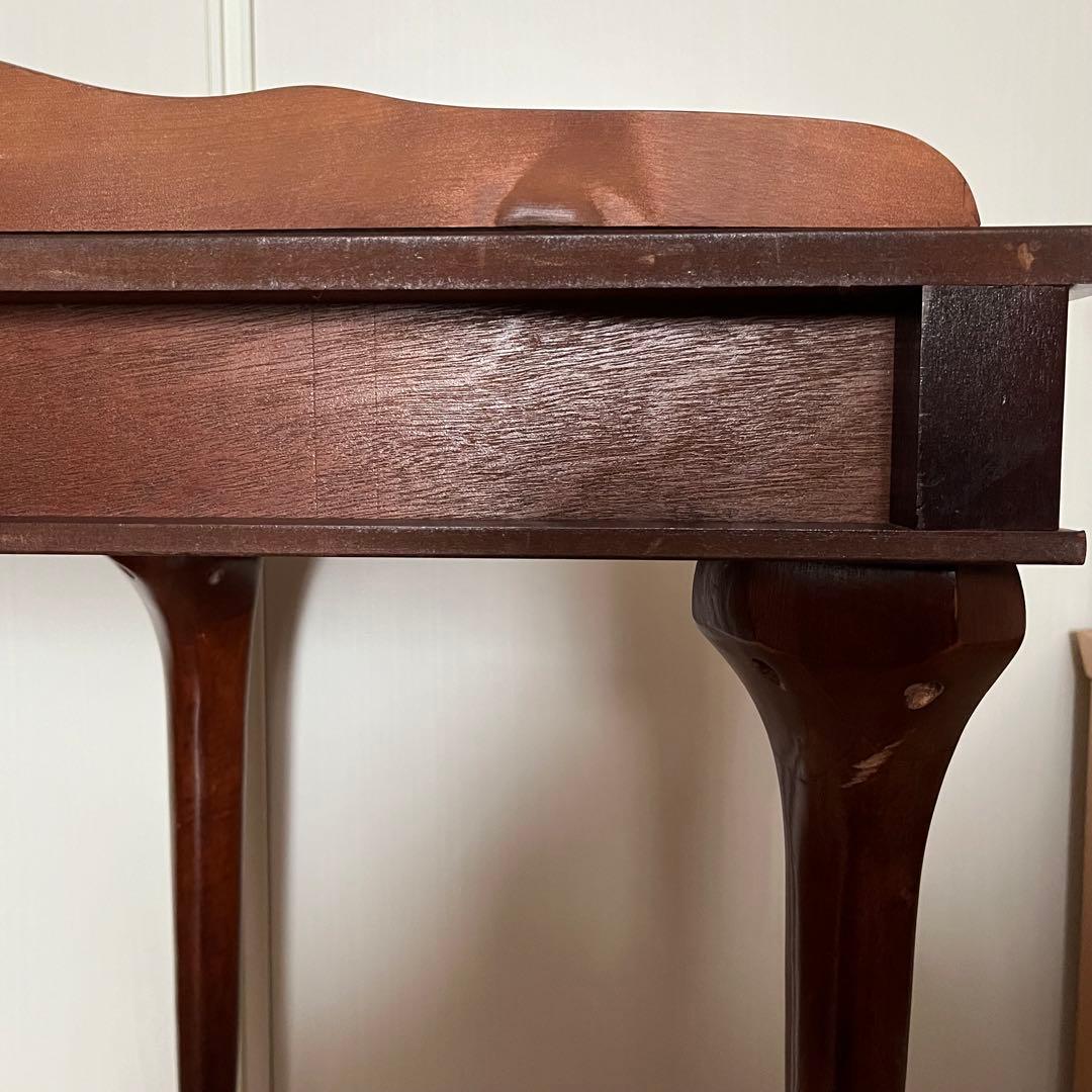 コンソールテーブル　引き出し付き　猫脚　ハーフムーン　半円　花台　アンティーク