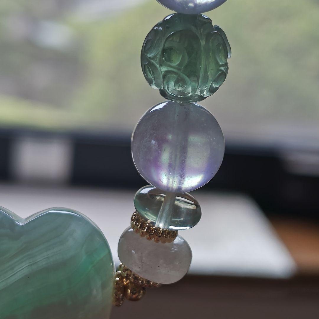 専用です♡新作♡バイカラーサーペンティン♡ふんわりグリーンアクアマリン、フローラ