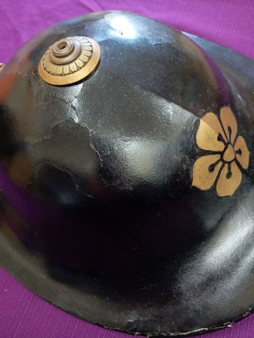 江戸時代中期〜幕末期頃上級武家時代本歌八幡座付桔梗御家紋入大名陣笠当時物難有り品