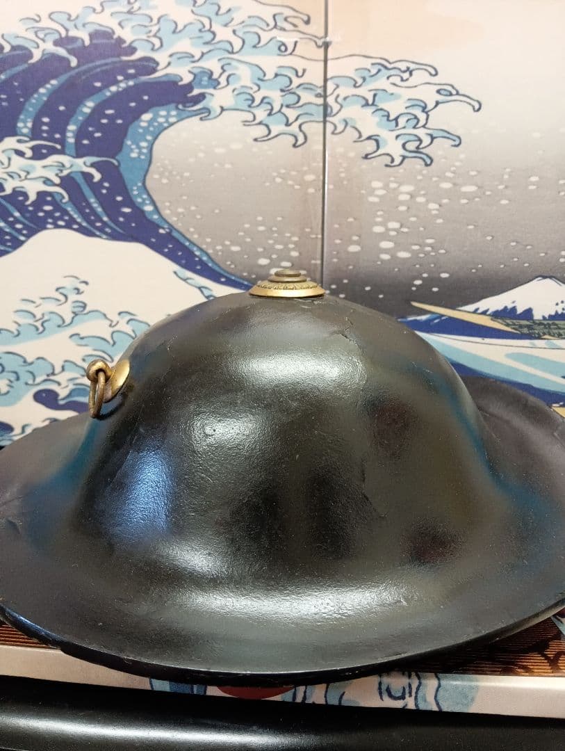 江戸時代中期〜幕末期頃上級武家時代本歌八幡座付桔梗御家紋入大名陣笠当時物難有り品