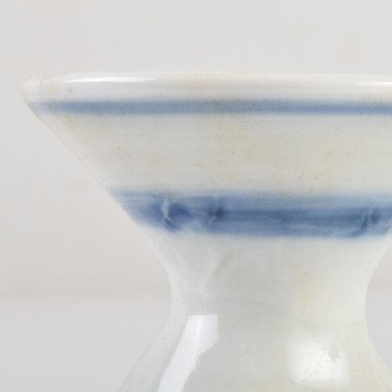 茶道具　京焼　河合瑞豊作　染付　千切蓋置　共布共箱　V　8804