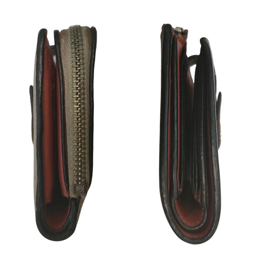 ロエベ　折り財布　スリムジップバイフォールドウォレット　アナグラム　ベージュ