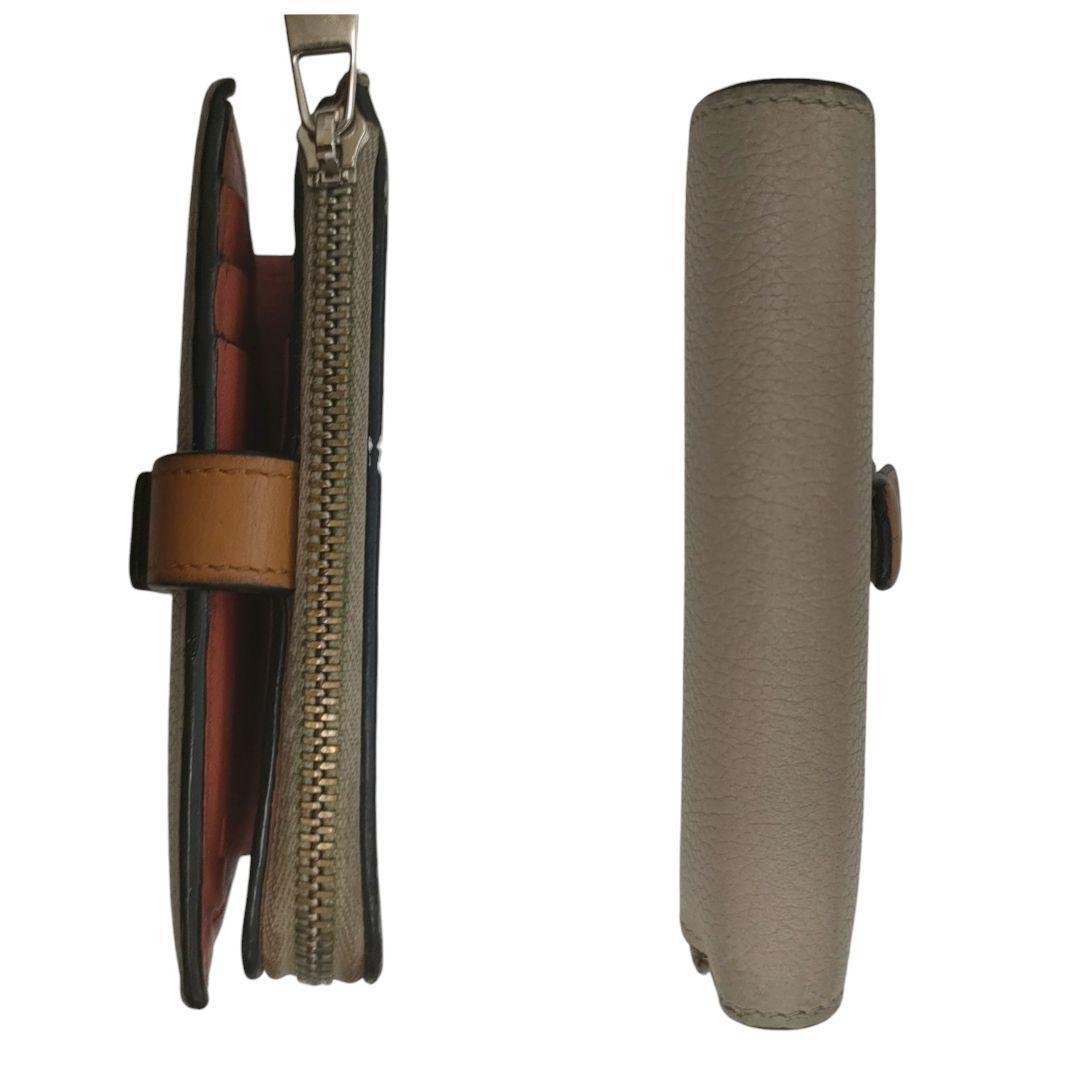 ロエベ　折り財布　スリムジップバイフォールドウォレット　アナグラム　ベージュ