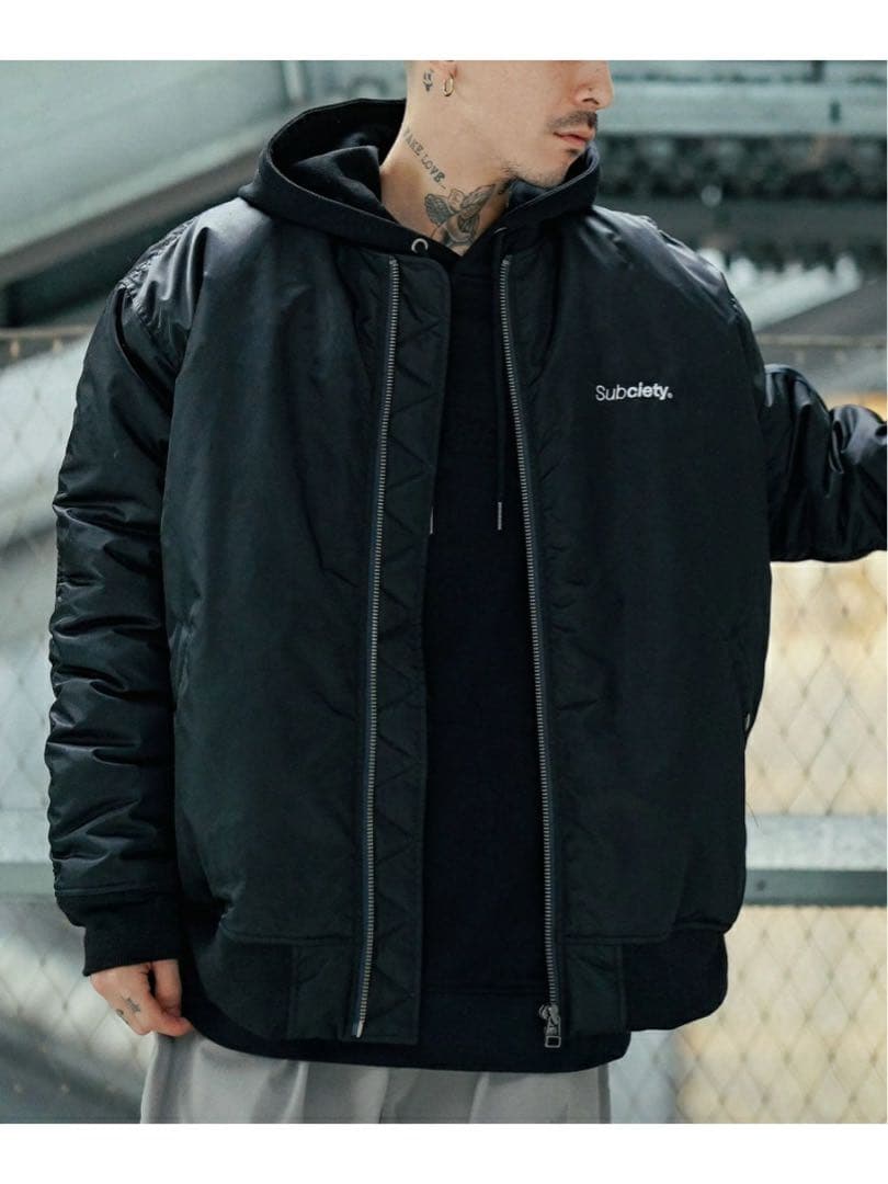 Subciety ブラック ジャンパー・ブルゾン　MA-1