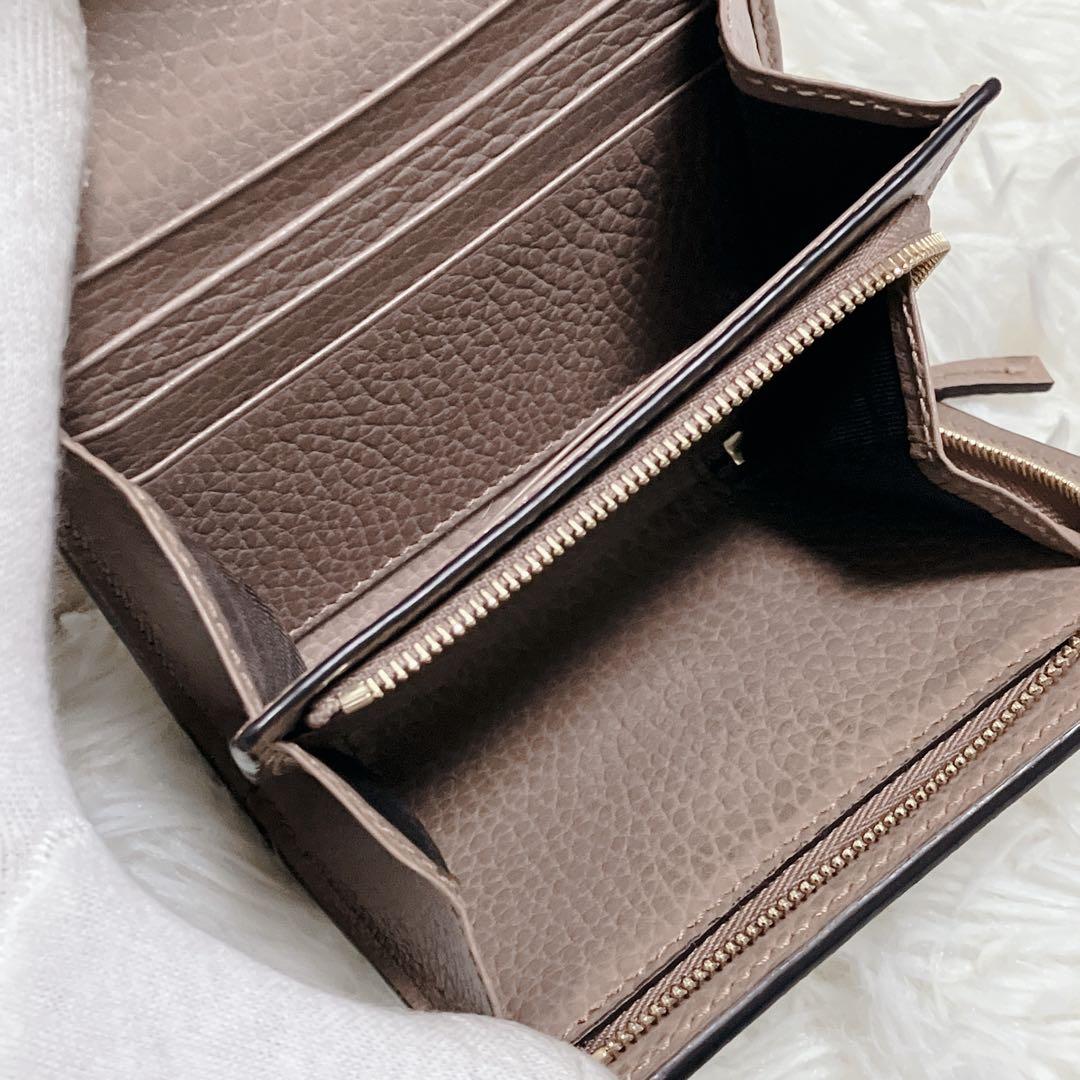 美品 GUCCI 財布 ピンク GGマーモント二つ折り スプリーム バイカラー