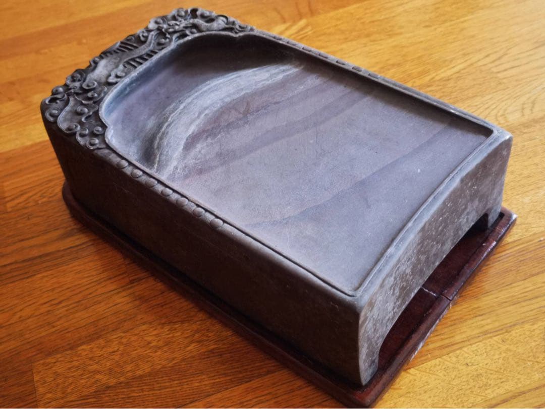 端渓硯　銘文あり　乙丑年 長27cm