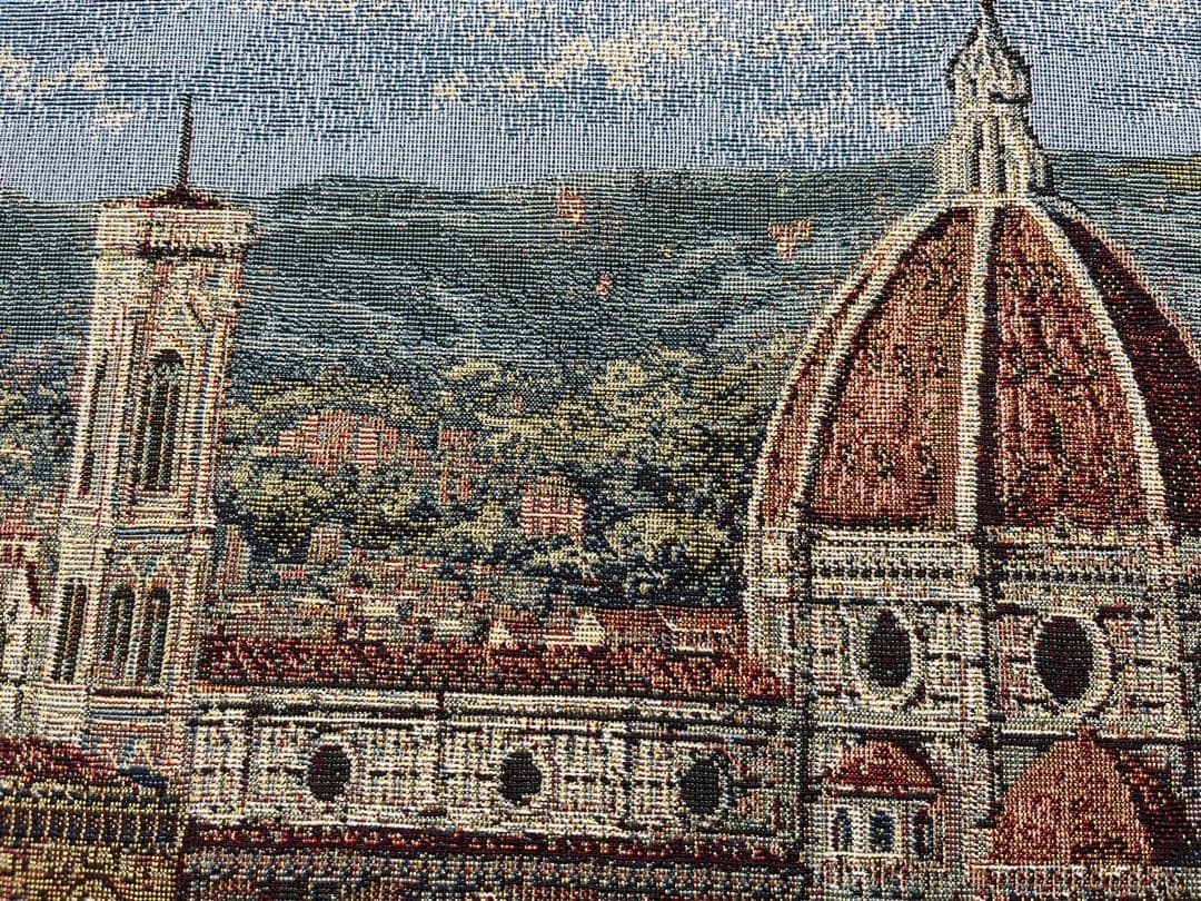 【大判】刺繍絵画 フィレンツェ 大聖堂 風景画 額縁付き インテリア アート