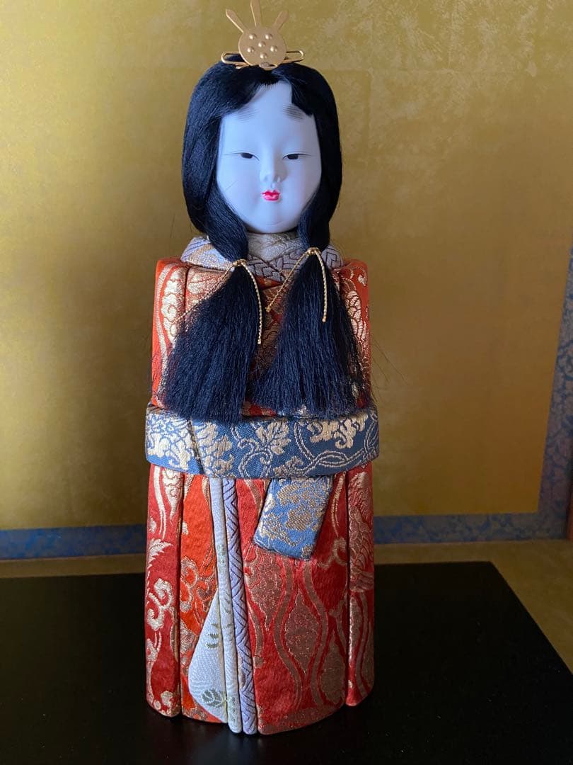 お雛様　木目込み　立ち雛　ガラスケース付き