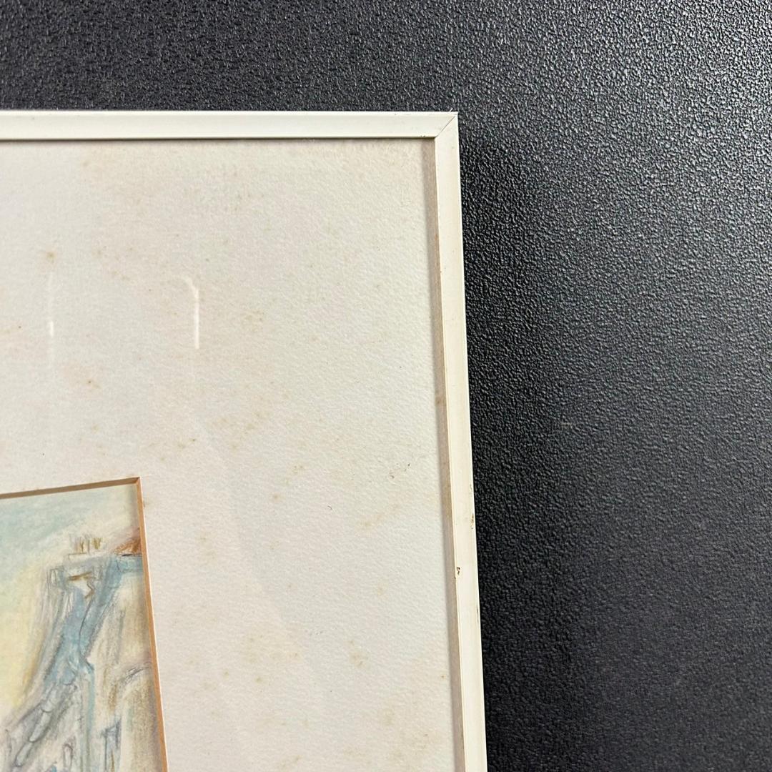 荒野予而栄「モンマルトルの朝」肉筆画 共シール有り 額縁入り 幻の画家 伊東深水