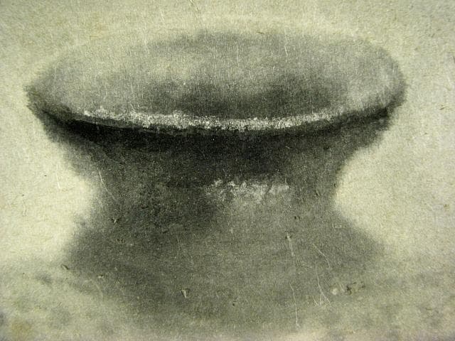 穐月 明 花の絵のある 花瓶 日本画 額装 肉筆 184