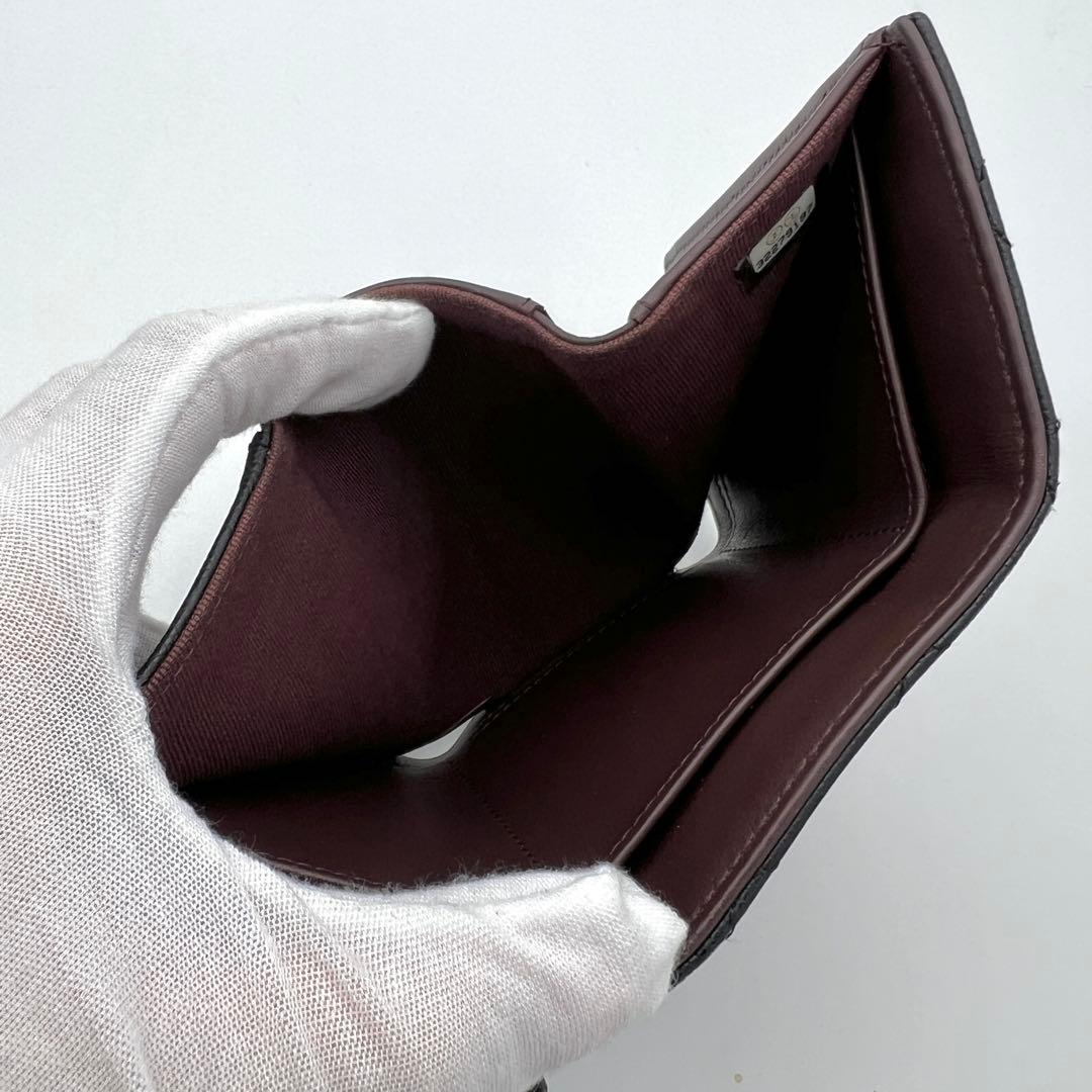 【FA♡様】シャネル マトラッセ キャビアスキン 三つ折り財布 ブラック 黒