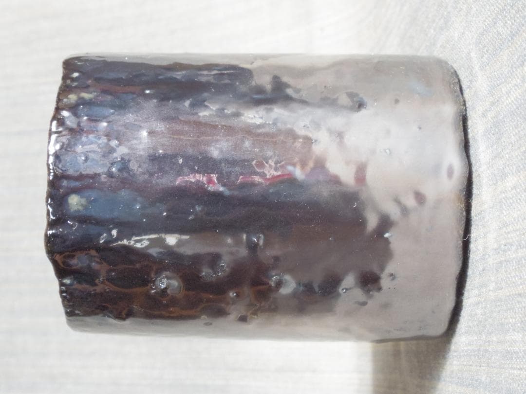 未使用★市川透【師：隠崎隆一】シルバー切立《カップ＆ソーサー》★共箱・共布