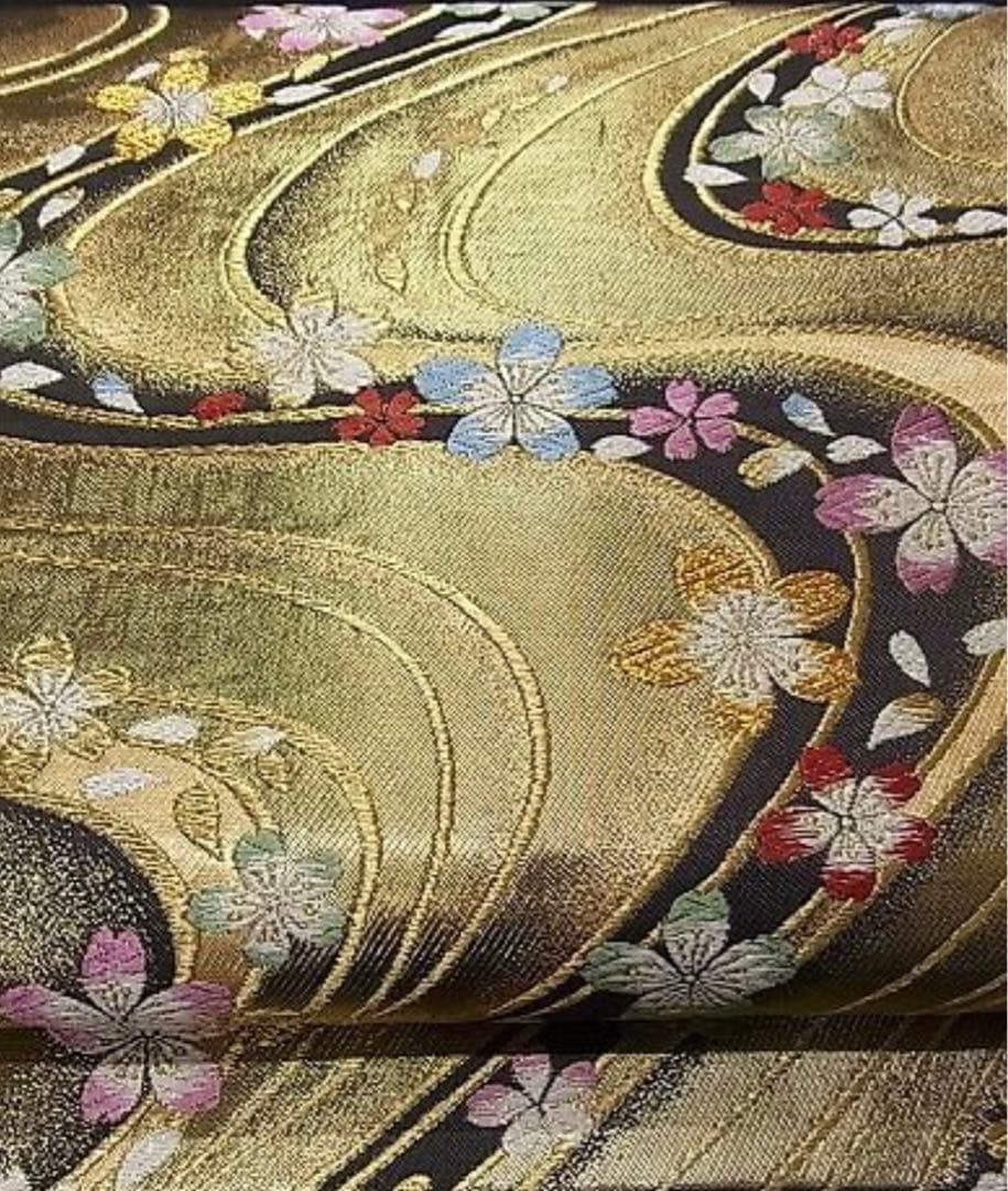 振袖フルセット振袖　花蝶文　黒地　金彩フルセット