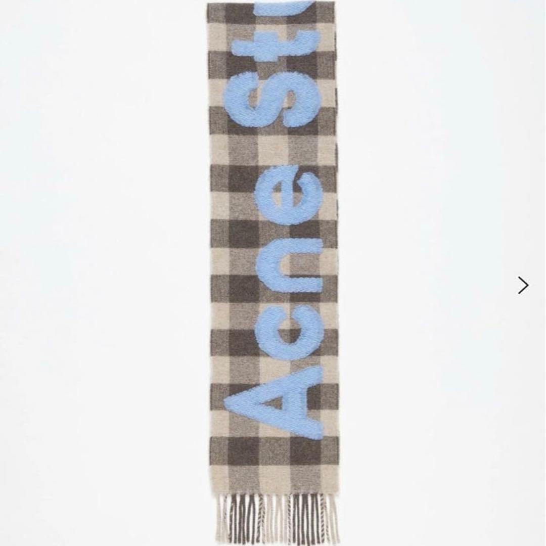 Acne Studios チェック柄マフラー ビッグロゴ