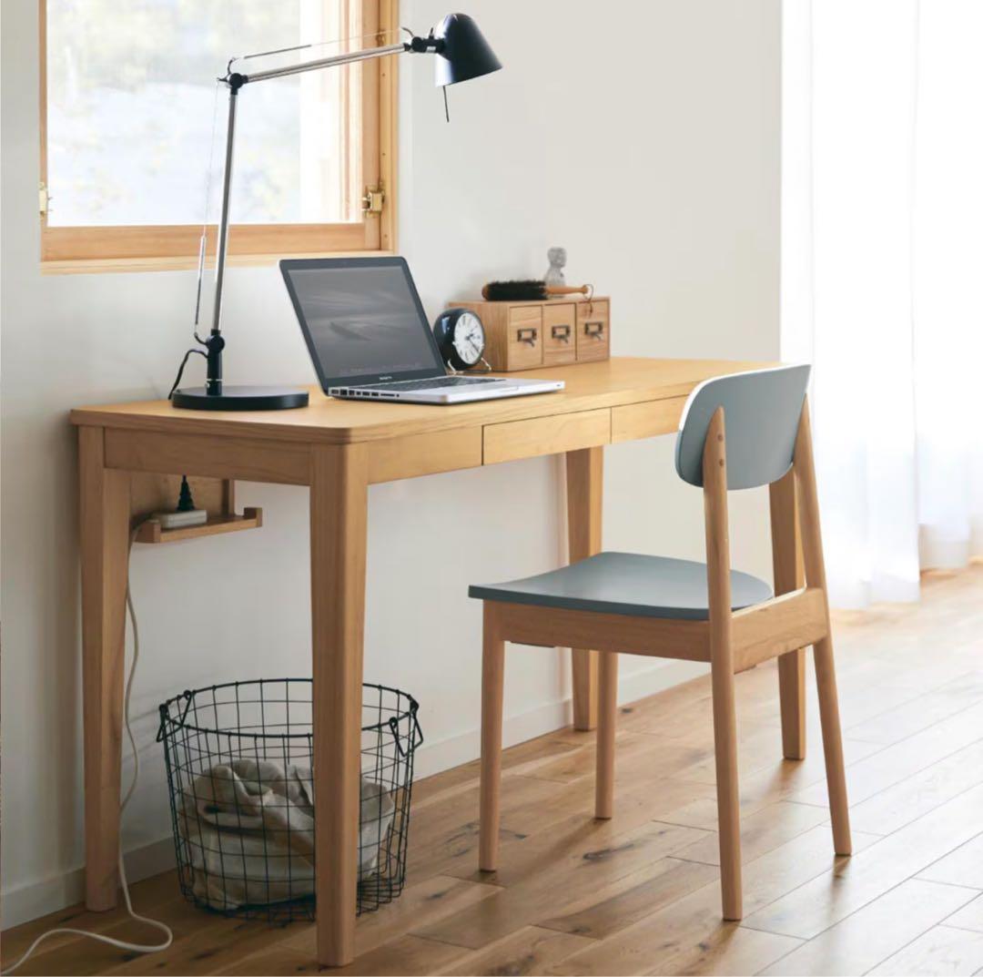 【美品】ベルメゾン パソコンデスク 木製 ナチュラル 学習机 120×50 cm