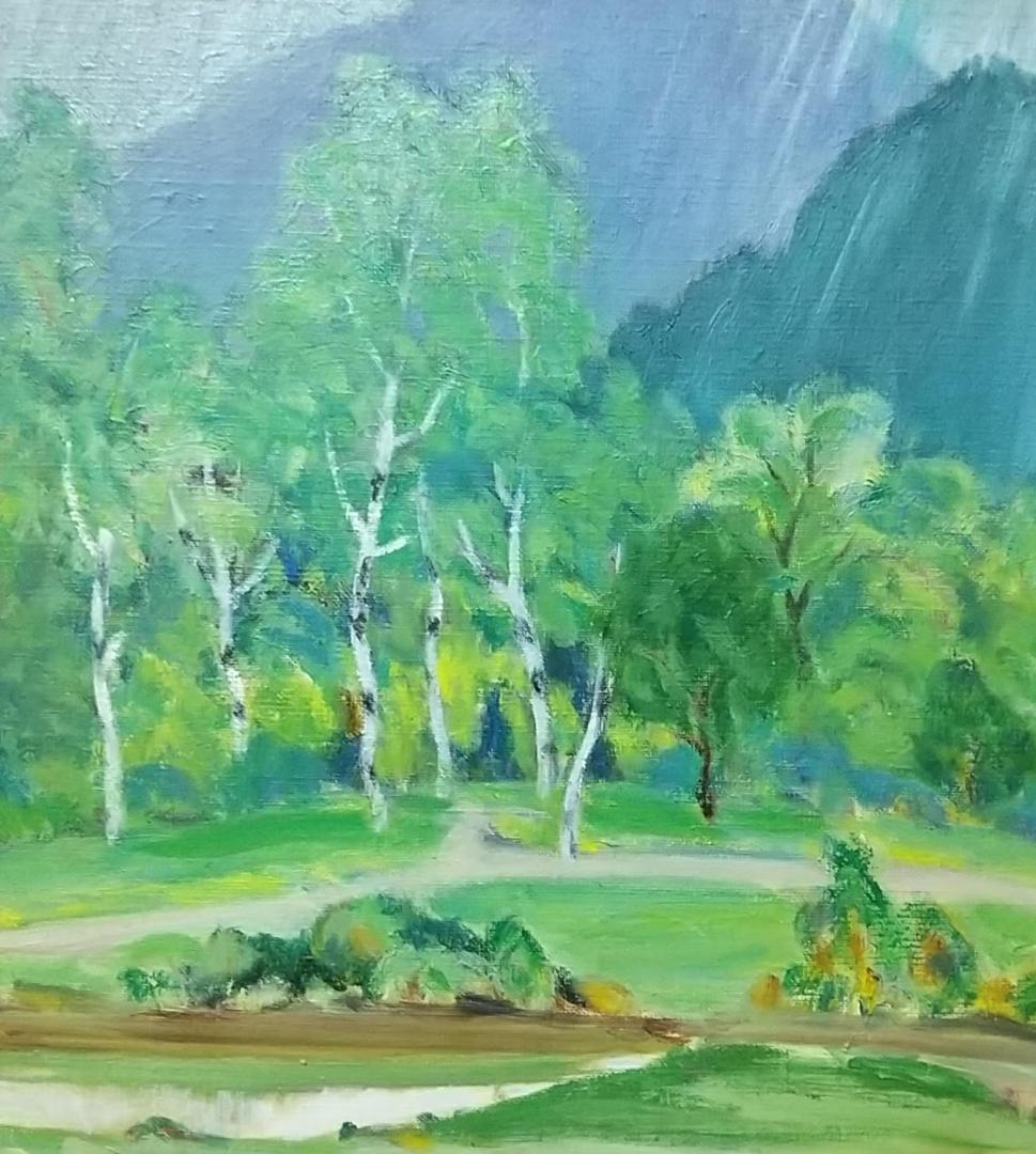 「軽井沢雨」F6　絵画 油絵 油彩画 風景画 アート