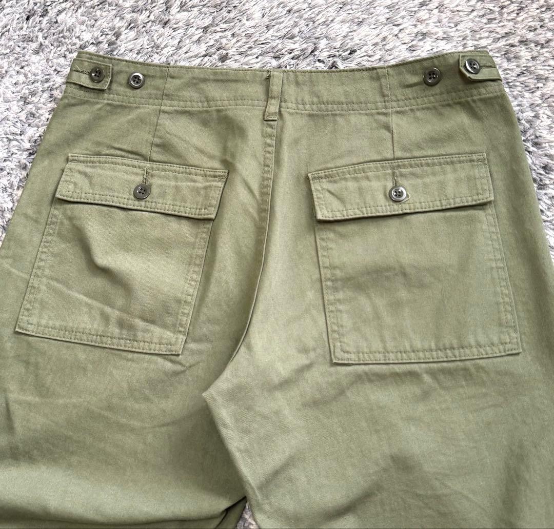 美品 完売 スピックアンドスパン ルーズベイカーパンツ カーキ サイズ40