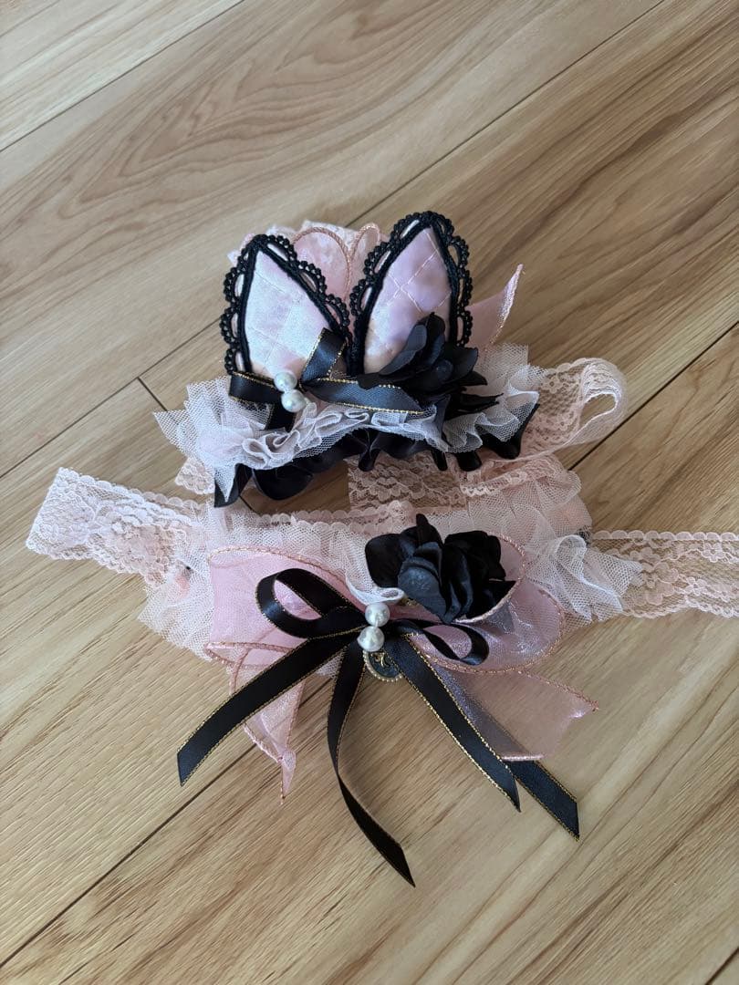 ルルドール　限定うさ耳ヘッドドレス　チョーカーセット　ピンク