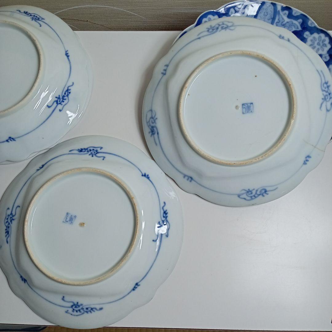 古伊万里　謙　染付　皿5枚　F−284