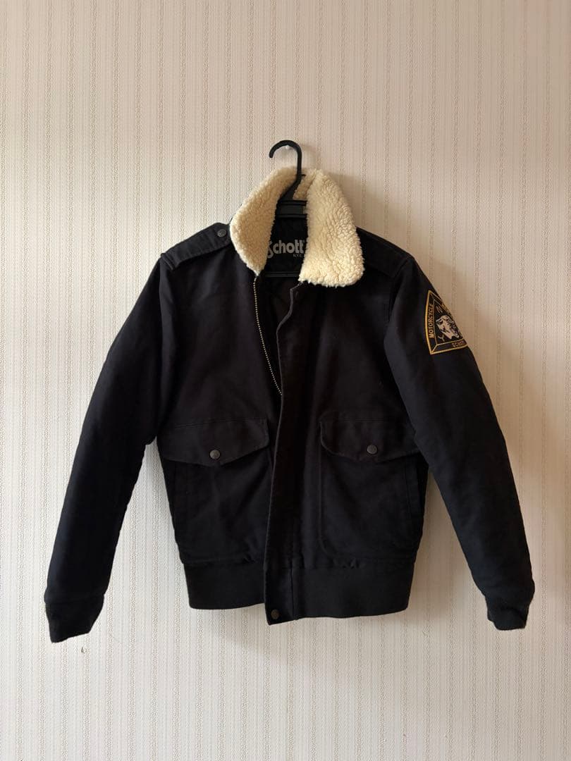 マピオンさん専用　Schott ブラック ジャンパー　美品　メンズ　Sサイズ