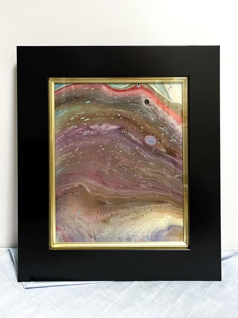 【2022年製作#004】現代アート　抽象画　フルイドアート　アクリル画