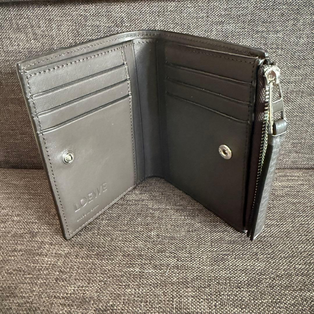 LOEWE ロエベ 二つ折り財布 パズル コンパクトジップウォレット グレー