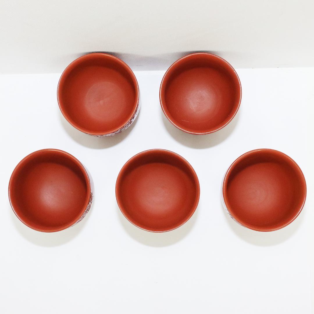 常滑焼　煎茶器5客 山田宝生 紅葉 陶歴 共箱