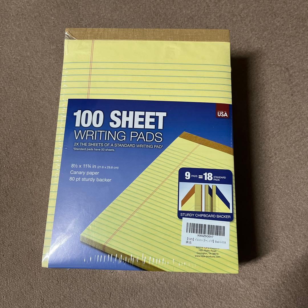 【TOPS】イエロー リーガルパッド (100シート×9冊 )