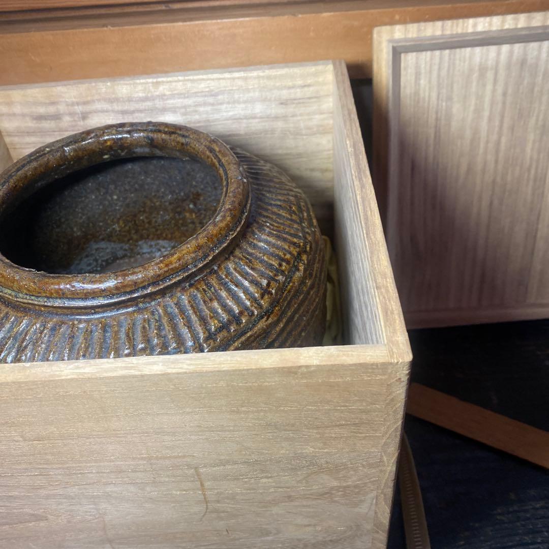 中国　古玩　南蛮水指【桐箱付】16cm20cm