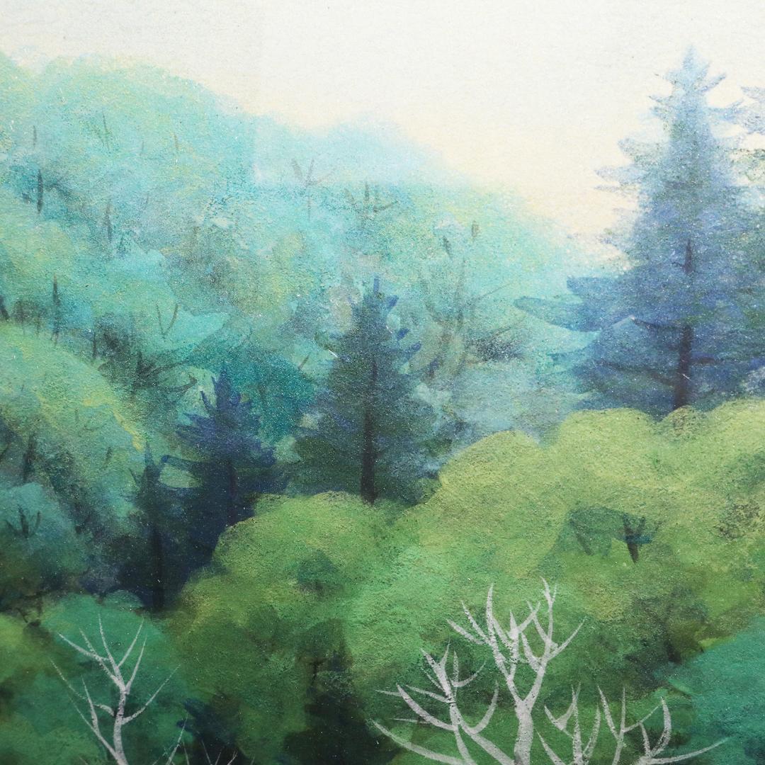 箕輪春光 『彩映』 共シール 絵画 油彩 F8号 箕輪芳二 真作