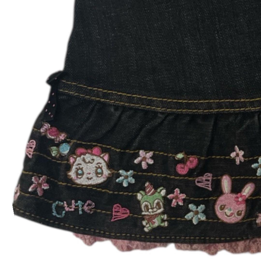 【超美品】Mezzo piano ミミポポちゃん デニムスカート　平成レトロ