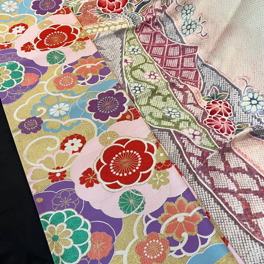 ■逸品■総絞り■古典御所車模様■正絹振袖フルセット■成人式結婚式■振袖一式