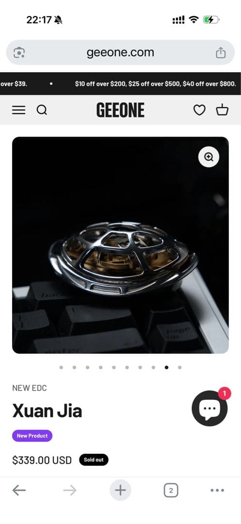 「正規品」NEW EDC Xuan Jia フィジェットトイ　SS製　絶版