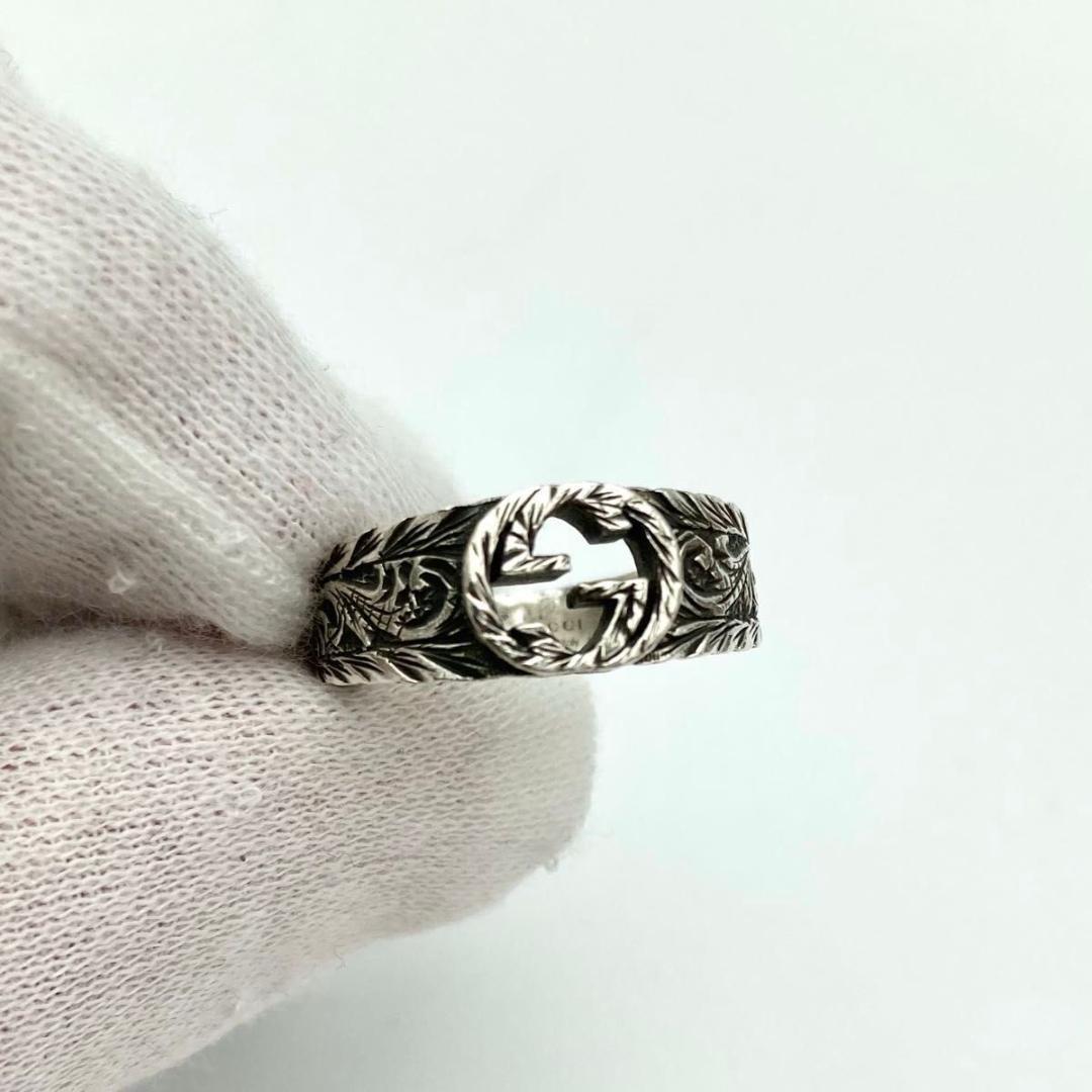 箱付き 保証書 グッチ 指輪 リング インターロッキングG Ag925 9号