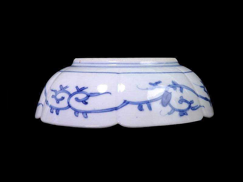 大聖寺伊万里　寿に金唐草　中陰菱に花菱紋の図　大振膾皿　B340AS-CVc