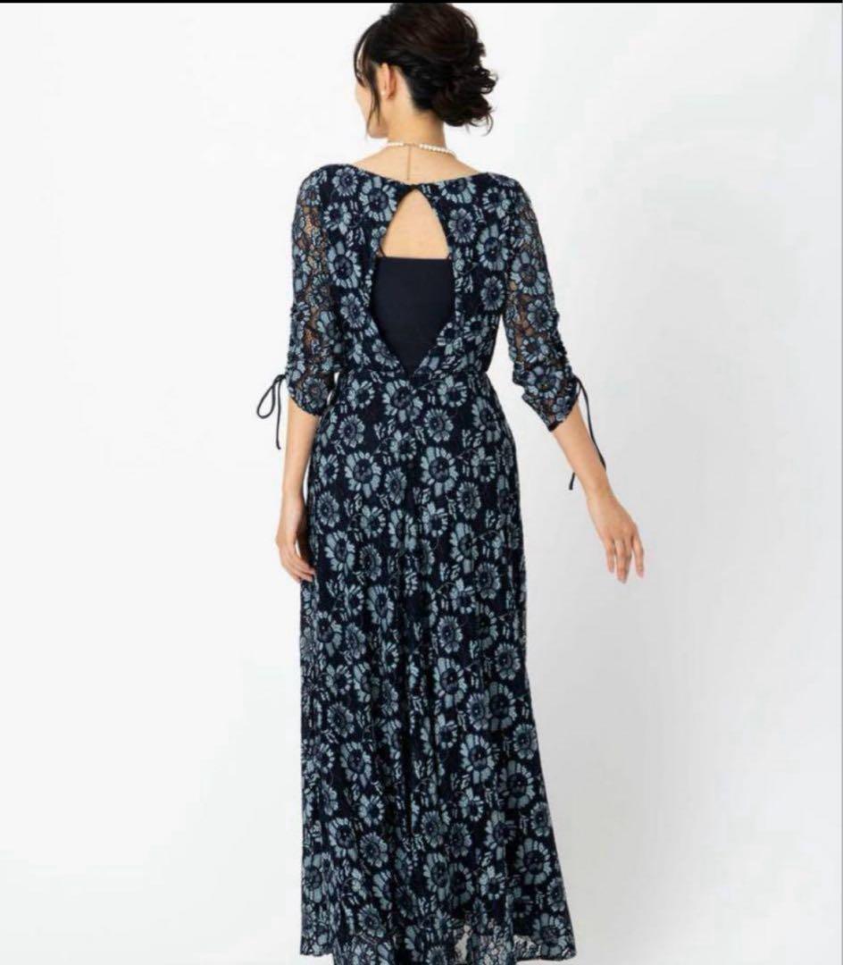 ◆美品◆2.1万◆カスタネ◆オケージョンドレス◆総レース◆ネイビー◆0