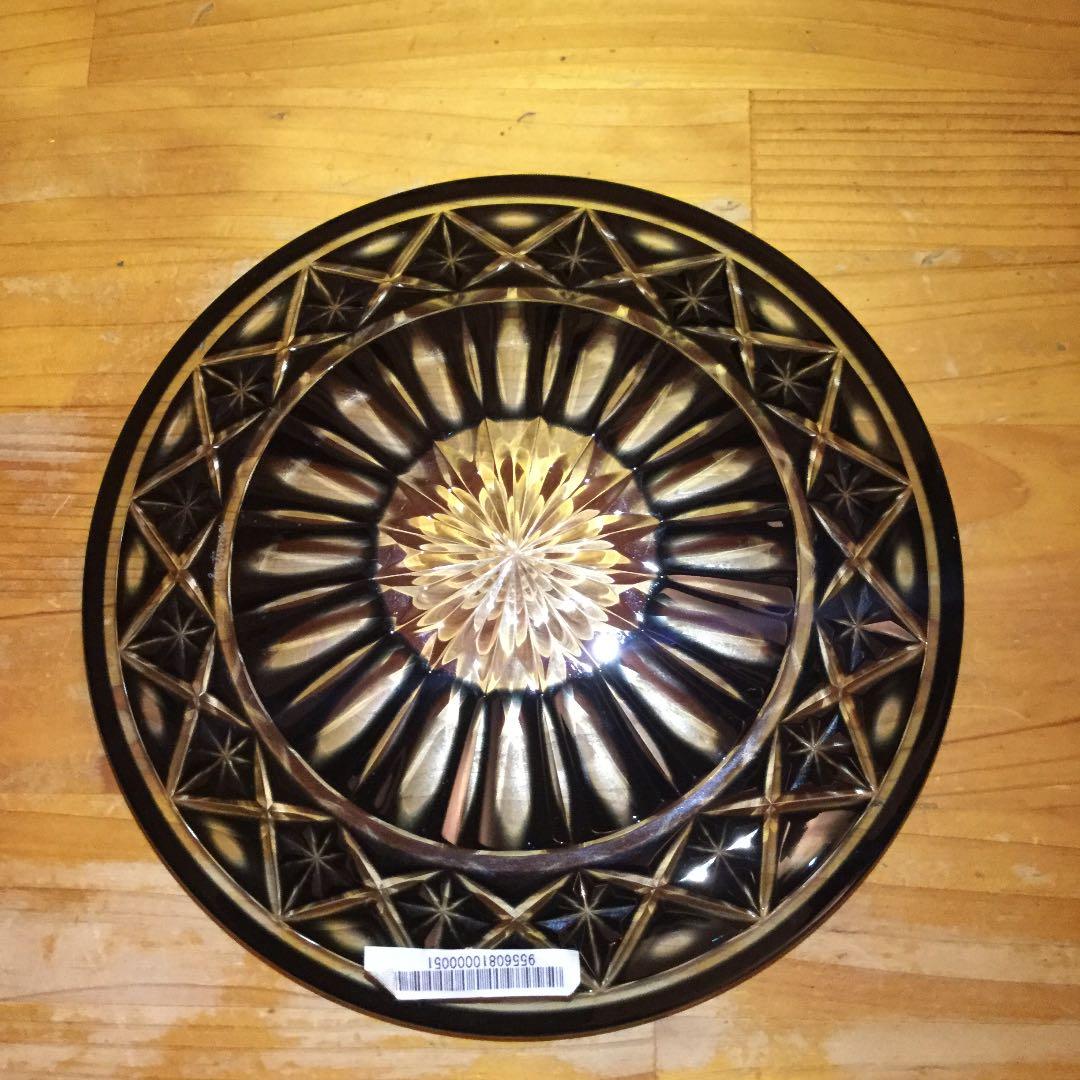 薩摩切子  黒ミニプレート