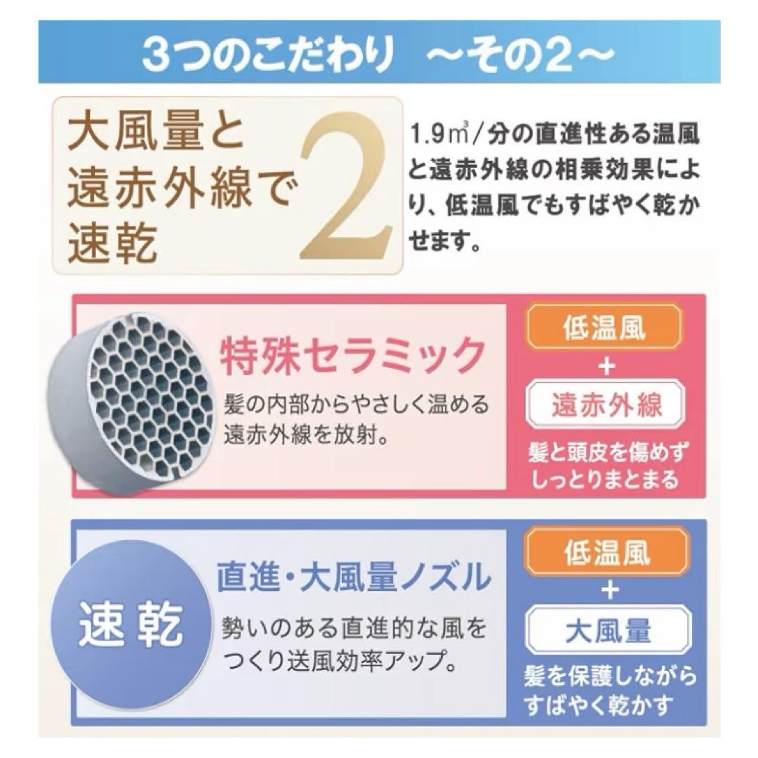 ゼンケン zenken 電磁波低減ヘアケアドライヤー(ピンク)＋専用スタンド