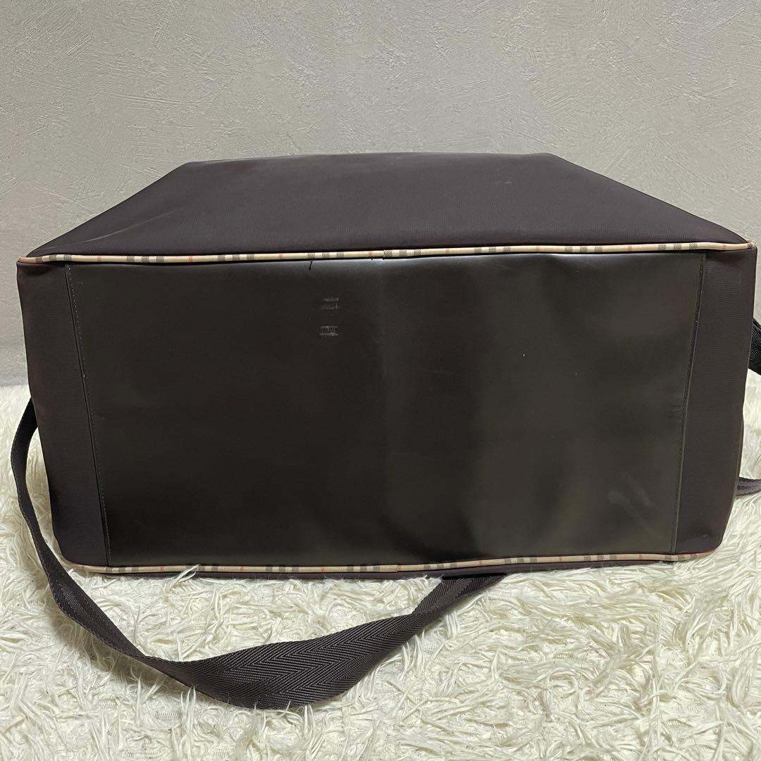 BURBERRY バーバリー ボストンバッグ ナイロン ノバチェック ブラウン