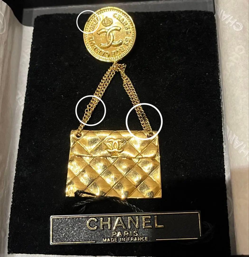 【正規品】CHANEL バッグ型ブローチ 箱タグ付き