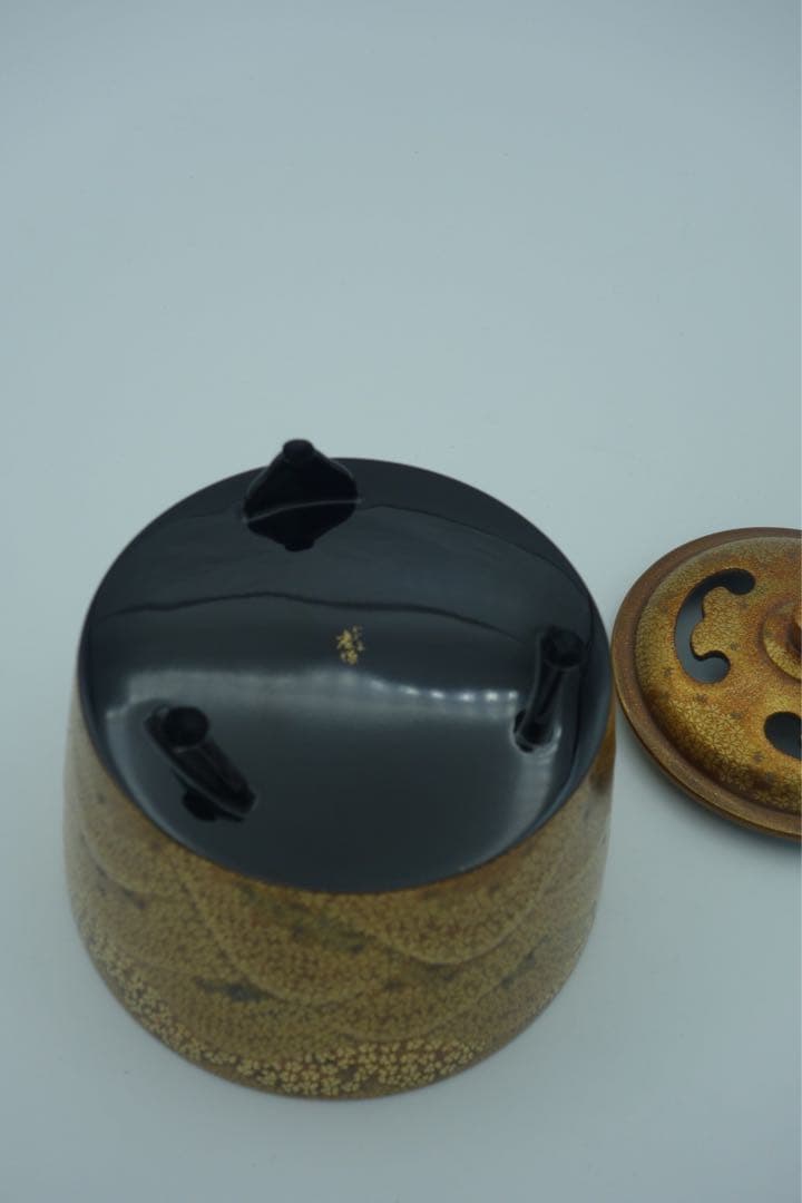 輪島塗　香炉　蒔絵　金箔　吉野桜　慶塚