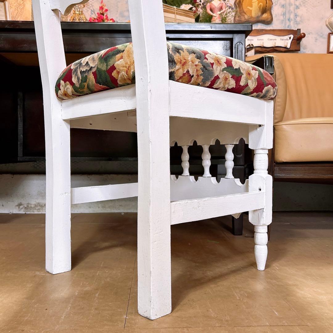 アンティーク商材 ① オールドウッド クッションチェア ウッドスツール 椅子